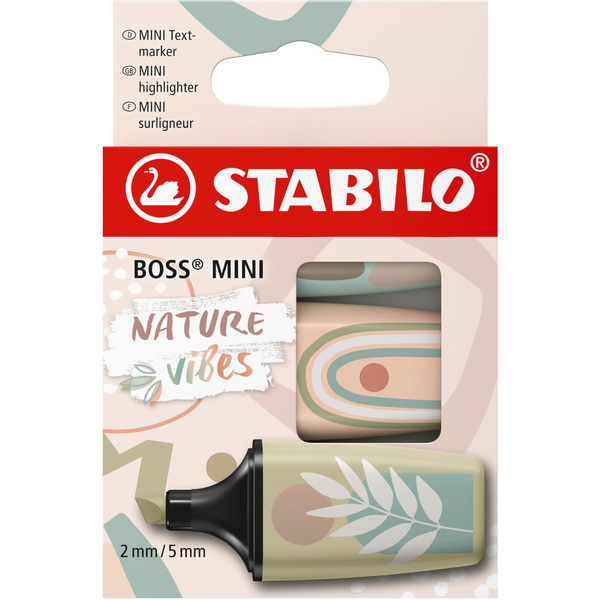 STABILO BOSS MINI Naturevibes Szett, 3 szín (földzöld, sárzöld, bézs)