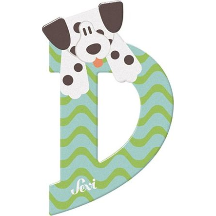 Sevi Fa Betű Állatos - D Türkizkék / Zöld (006-83004)