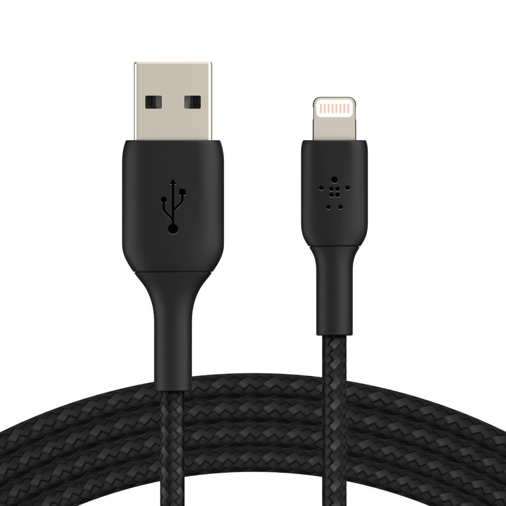 Belkin BOOST CHARGE Lightning - USB-A harisnyázott kábel 15cm fekete (CAA002bt0MBK) (CAA002bt0MBK)