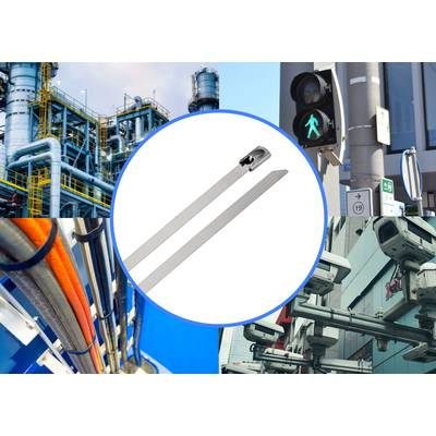 TRU COMPONENTS TC-12656660 Acél kábelkötegelők 290 mm 4.6 mm AISI 316 10 db (TC-12656660)