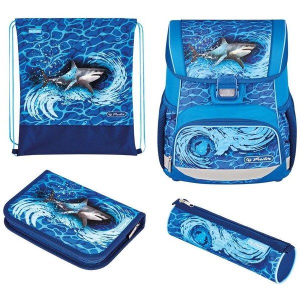 HerIitz Loop Plus Blue Shark 4 részes iskolatáska
