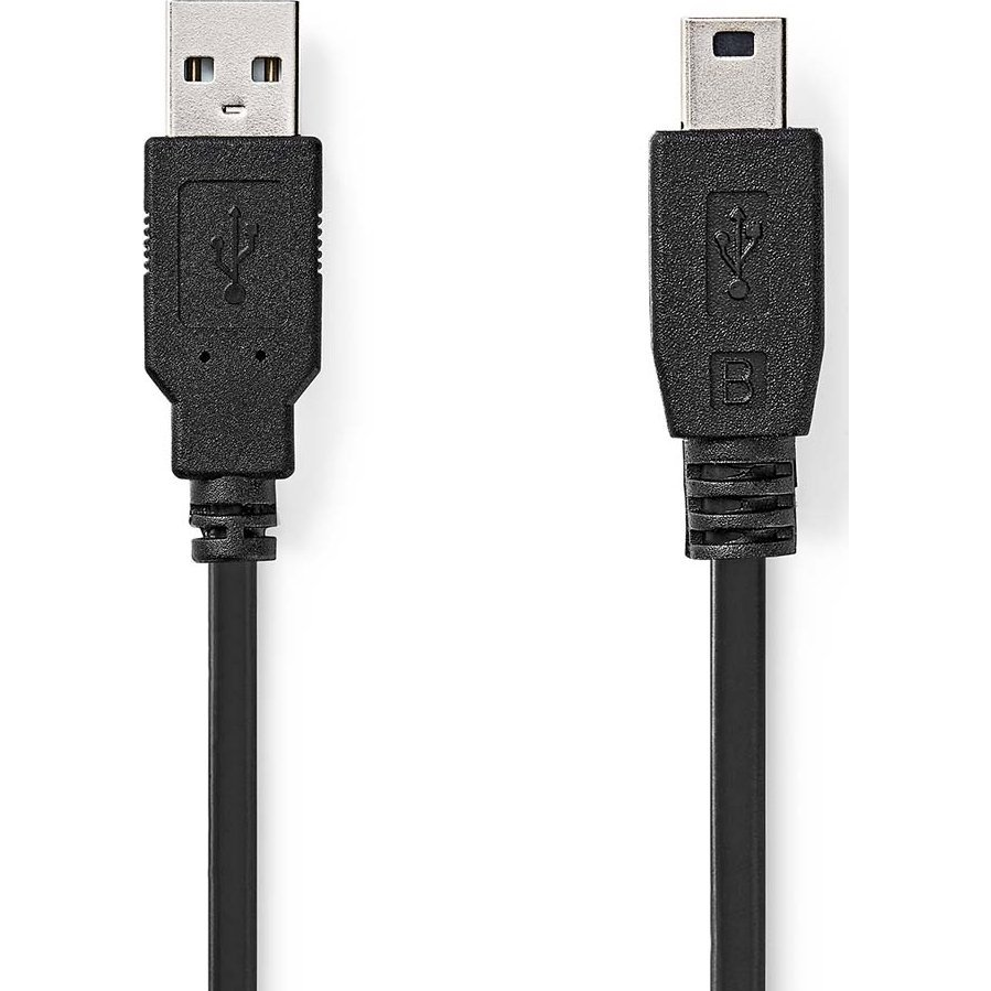 Nedis CCGL60300BK10 USB mini-B 5p (mini USB)kábel, USB 2.0 USB-A dugó USB mini 5p dugó, 480 Mbps. 1m (CCGL60300BK10)