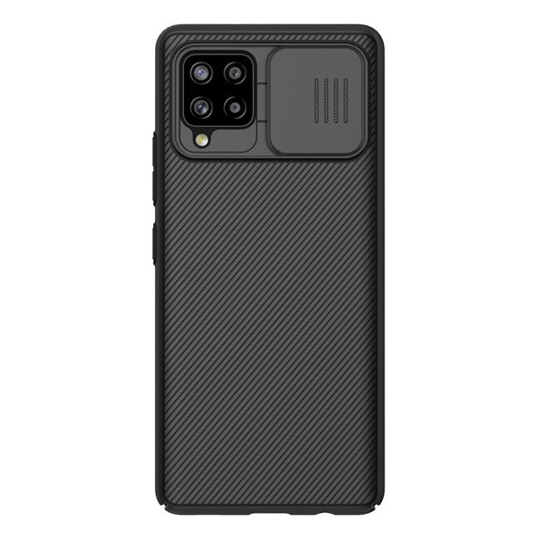 NILLKIN CAMSHIELD műanyag telefonvédő (szilikon keret, közepesen ütésálló, kamera védelem, csíkos) FEKETE [Samsung Galaxy A42 5G (SM-A425F)] (5996591015958)