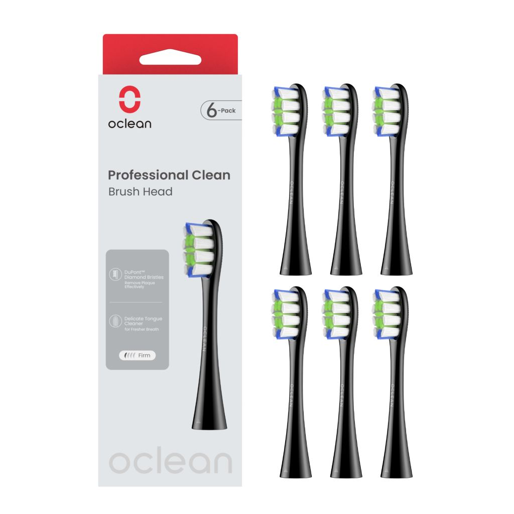 Oclean Professional clean elektromos fogkefe pótfej 6db fekete (OCL553864) (OCL553864)