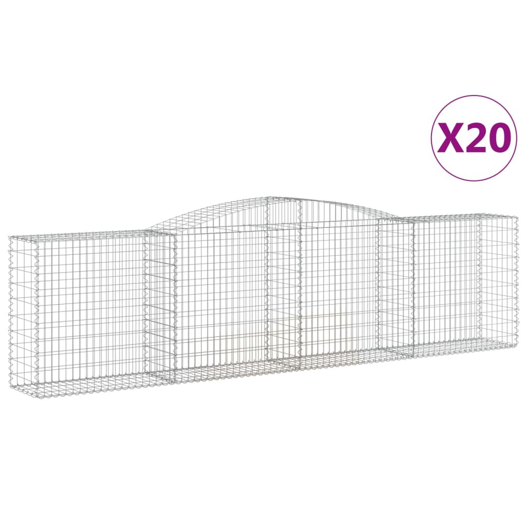 20 db íves horganyzott vas gabion kosár 400x50x100/120 cm (3147006)