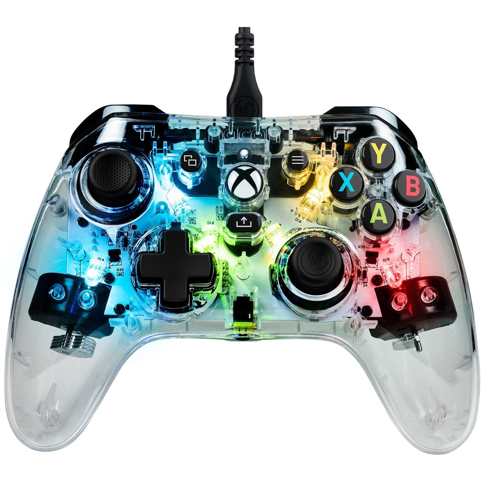 Nacon Evol-X Pro Vezetékes kontroller - Átlátszó (PC/Xbox One/Xbox Series X|S) (EVOL-XPROLIGHT)