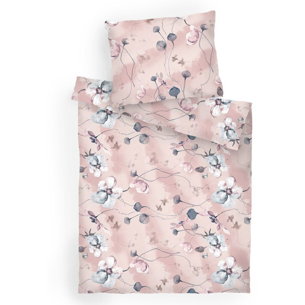 Dadka 140 × 200 cm, 70 × 90 cm ágynemű, krepp - Bloom elegance púder (8595085981174)