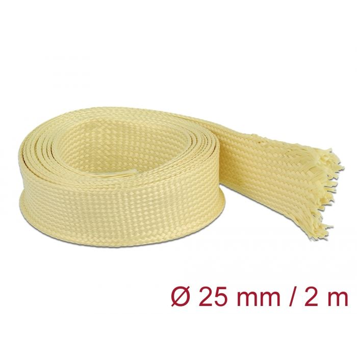 Delock Aramid szálakból fonott kábelharisnya 2m x 25mm sárga (20801) (Delock20801)