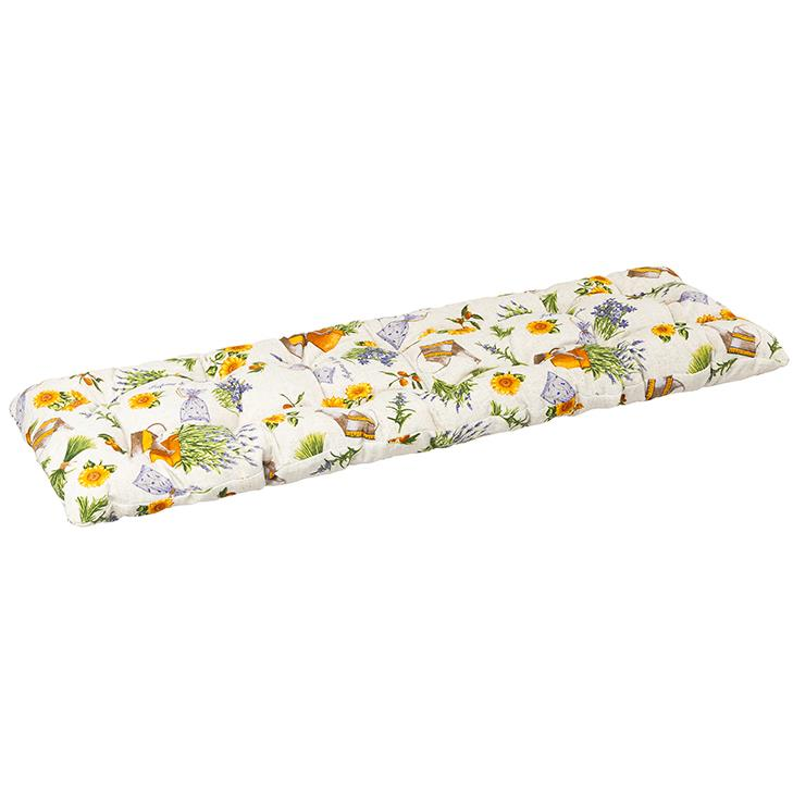 BELLATEX Bench seat 41 / 561 quilted 40 × 120 lavender with teapot (11529)