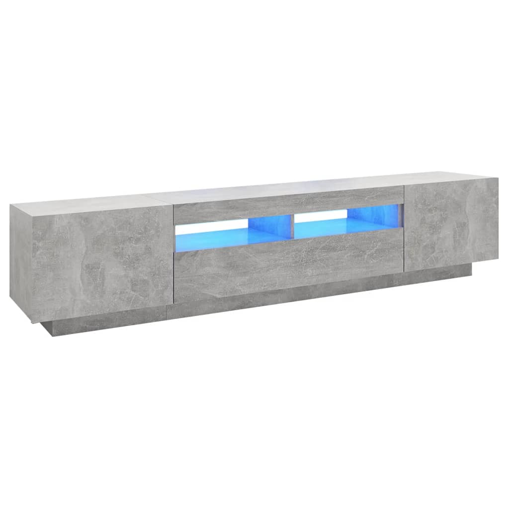 betonszürke TV-szekrény LED-lámpákkal 200 x 35 x 40 cm (3081910)