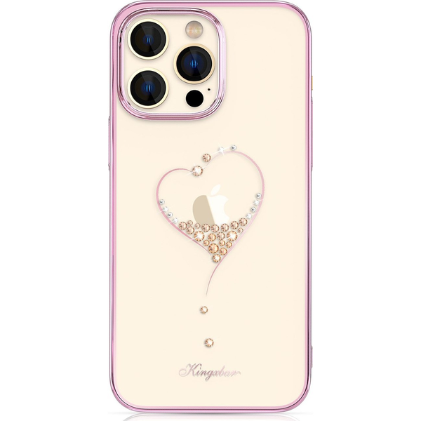 Kingxbar Wish Sorozat Tok iPhone 14 Pro Max Díszített Rózsaszín Kristályok