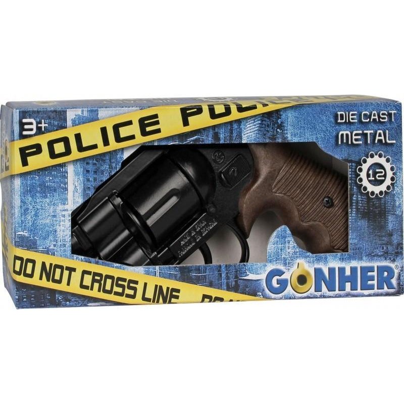 Gold Collection Rendőrségi revolver, fekete, fém, 12 töltényes (15538/6)