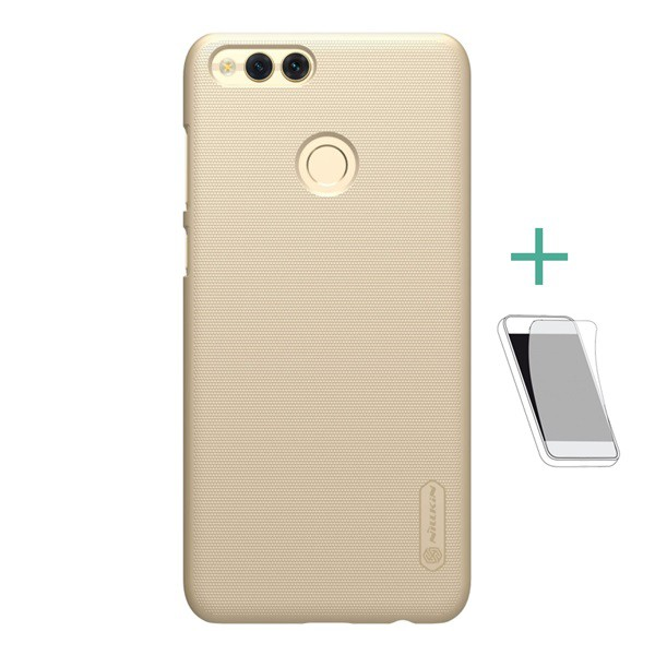 NILLKIN SUPER FROSTED műanyag telefonvédő (gumírozott, érdes felület + képernyővédő fólia) ARANY [Honor 7x] (5996457769865)
