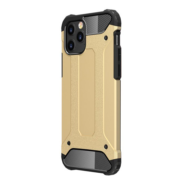 Defender műanyag telefonvédő (közepesen ütésálló, légpárnás sarok, szilikon belső, fémhatás) ARANY [Apple iPhone 12 Pro] (5996591011004)