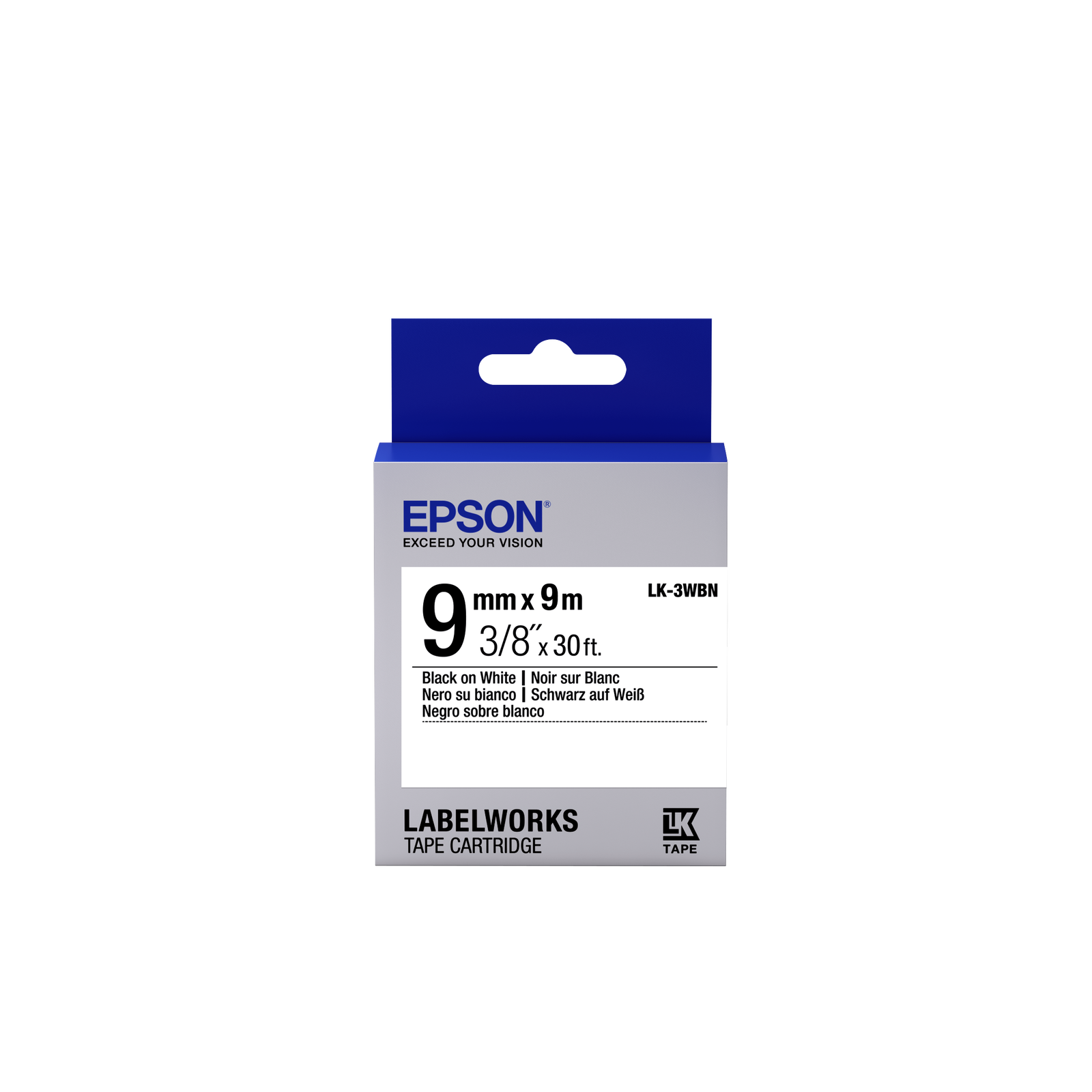 Epson LK-3WBN címkéző szalag Fehéren fekete (C53S653003)