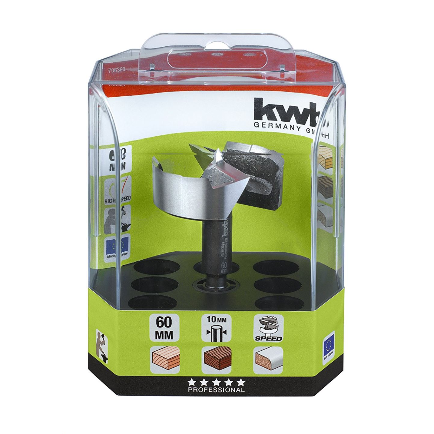 KWB PROFI AKKU TOP ENERGY SAVING 45% FORSTNER kivetőpánt süllyesztő, 60 mm (706360) (706360)