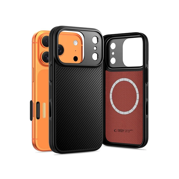 TECH-PROTECT Kevlar Aramid CC MagSafe iPhone 17 Pro Max készülékhez tok fekete