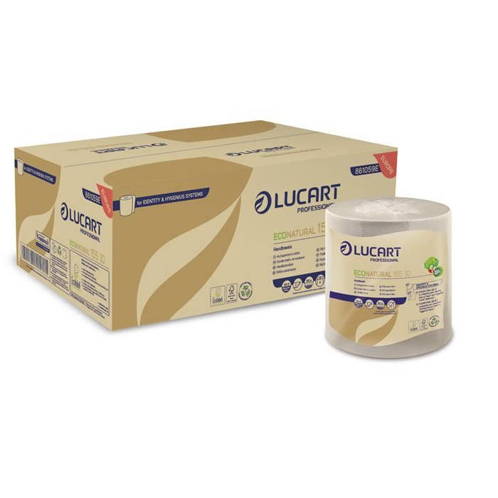 Lucart Eco Natural 155 ID kéztörlő, tekercses 2 rétegű havanna barna (861059E) (L861059E)