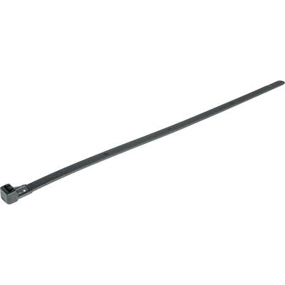 HellermannTyton 131-22560 REL250-PA66W-BK Kábelkötöző 250 mm 7.60 mm Fekete UV stabilizált 100 db (131-22560)