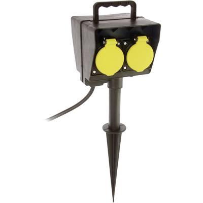 Leszúrható kerti elosztó időkapcsolóval, 2 részes, fekete, AS Schwabe 60685 (60685)