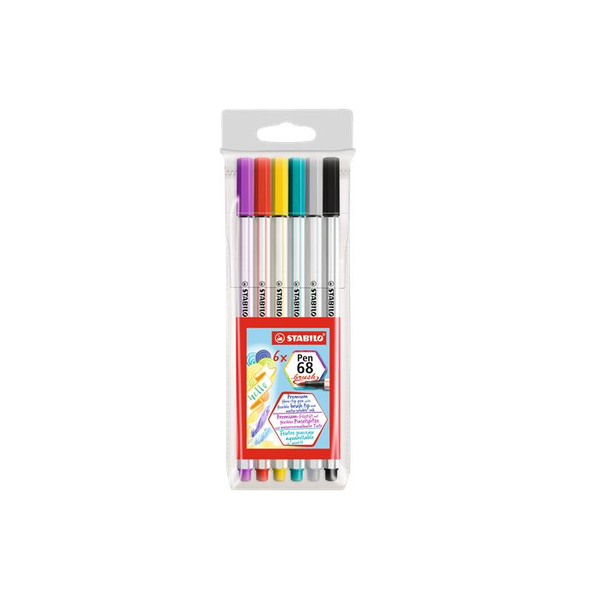 Fixy STABILO BRUSH PEN 68 (6 kusů)