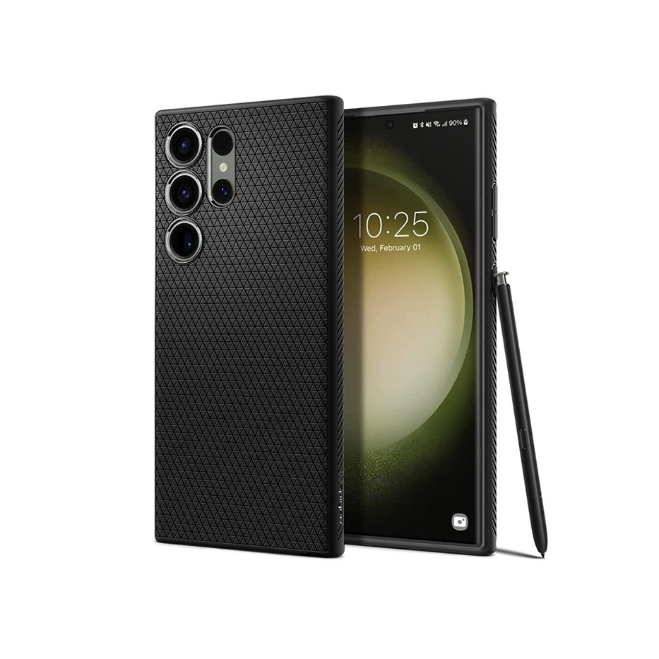 Samsung SM-S918 Galaxy S23 Ultra ütésálló hátlap - Spigen Liquid Air - fekete (SP0200)