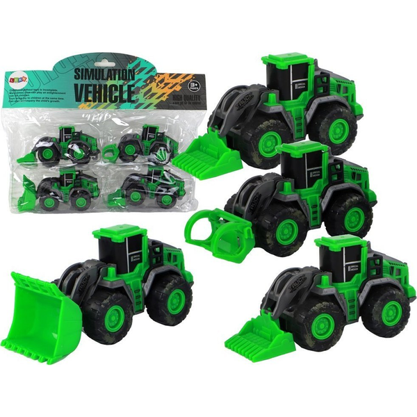 Mezőgazdasági Jármű Készlet Zöld Traktorok 4 Részes 15412