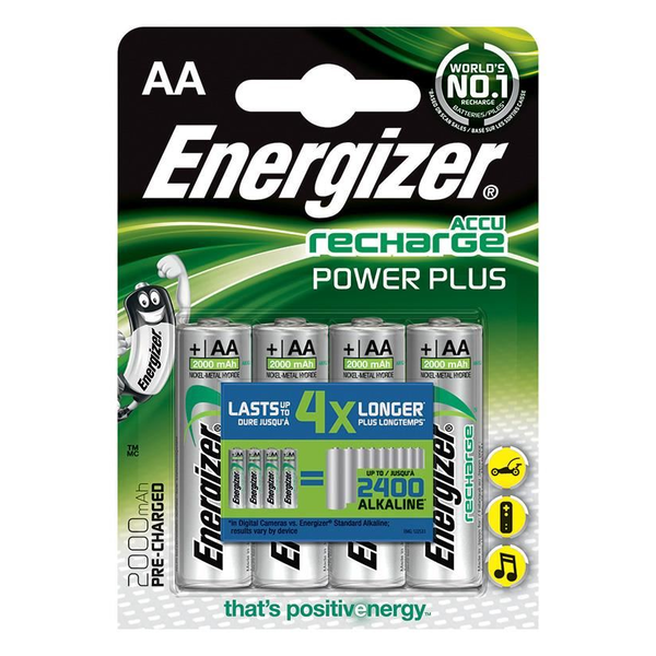 4x Nabíjecí baterie ENERGIZER Power Plus AA R6 HR6 NH15 1,2V 2000mAh
