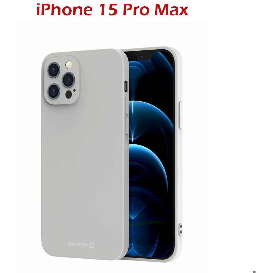 Swissten Soft Joy Apple iPhone 15 Ultra kőszürke tok (34500320)