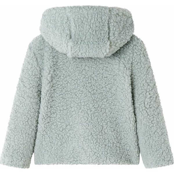 Gyerek kapucnis kabát Teddy műszőrme mentazöld 116