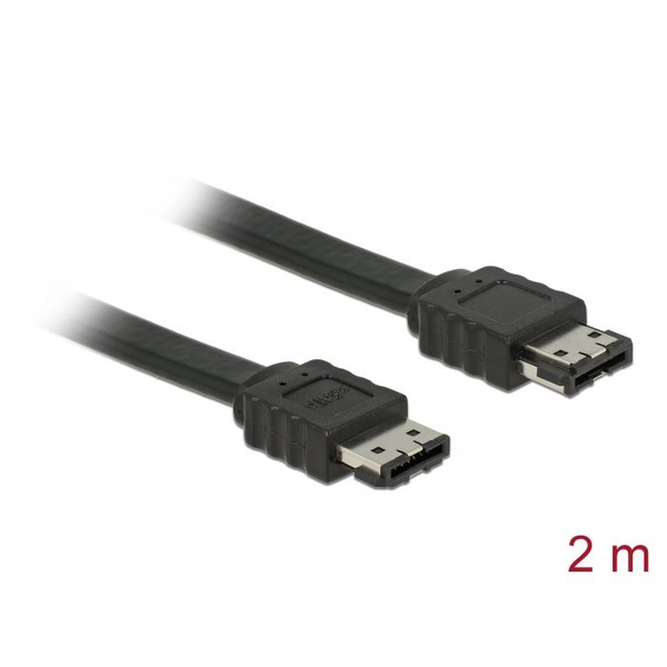 Delock eSATA 3 Gb/s > eSATA kábel 2 m fekete (85641)