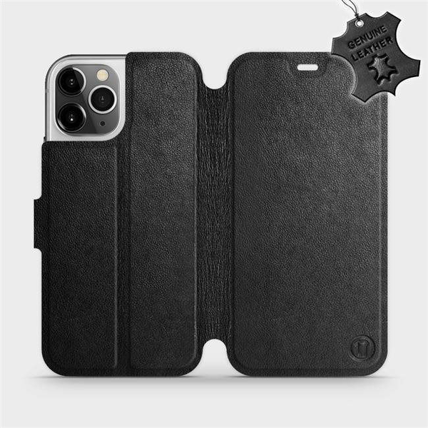 Flip Mobile Case Apple iPhone 12 Pro - Black - Leather - Black Leather