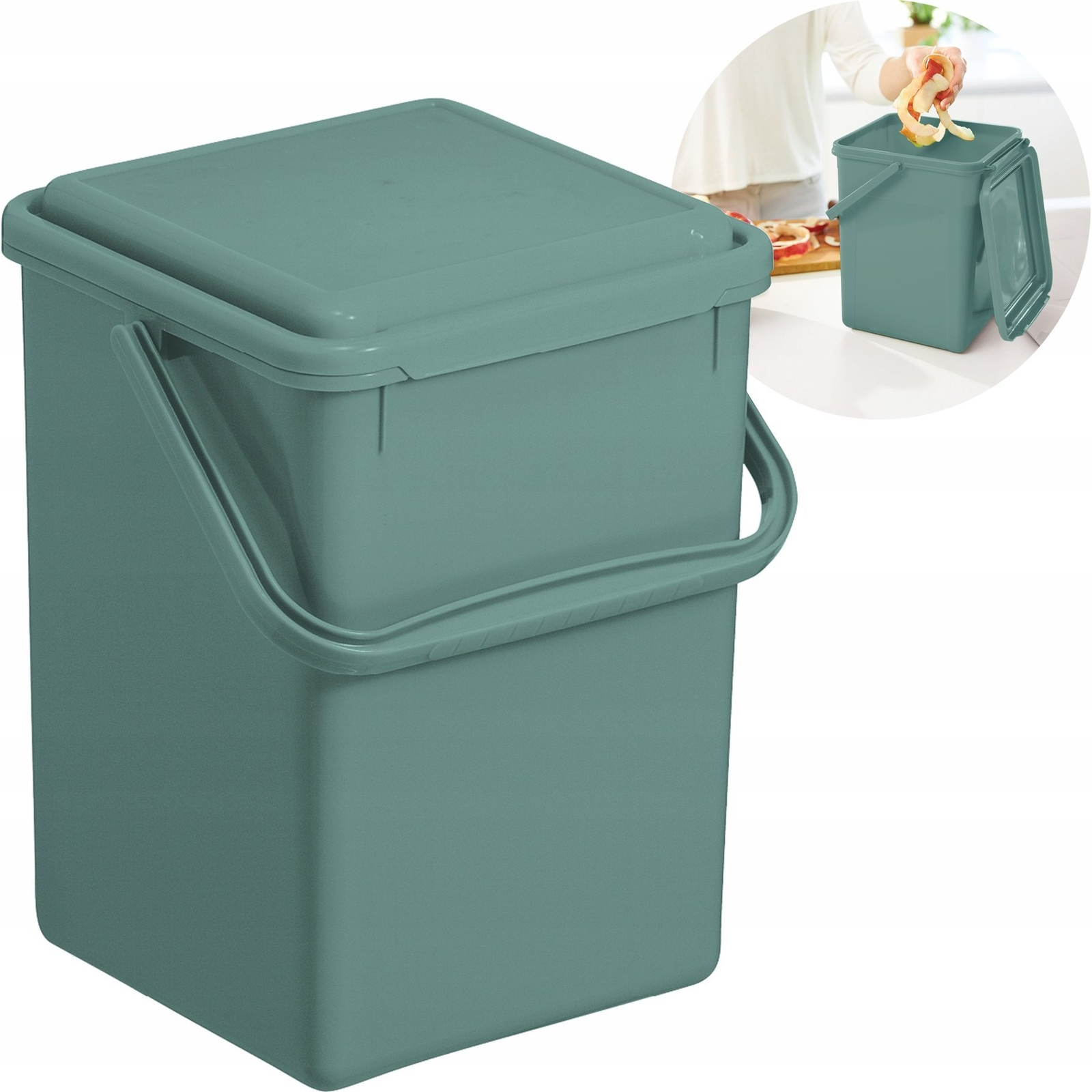 Rotho Green Szelektív hulladékgűjtő 9L - Zöld (1999913408)