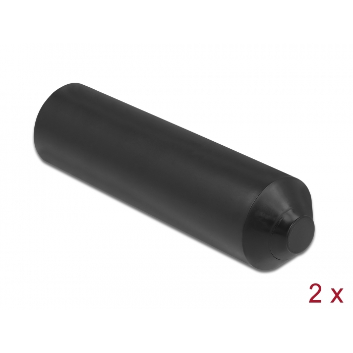 Delock 70 x 20 mm méretű lezáró vég belül ragasztó felülettel 2 db. fekete (19772) (19772)