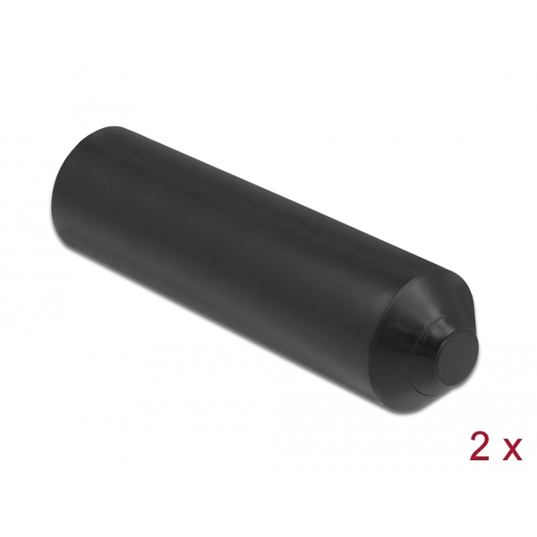 DELOCK Endkappen mit Innenkleber 70 x 20 mm 2 Stück schwarz