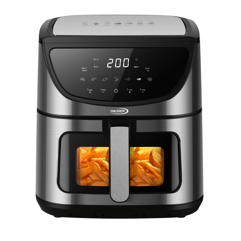 Hauser AFD-918 AirFryer Forrólevegős sütő 9L 2200 Watt - Fekete/Ezüst (AFD-918)