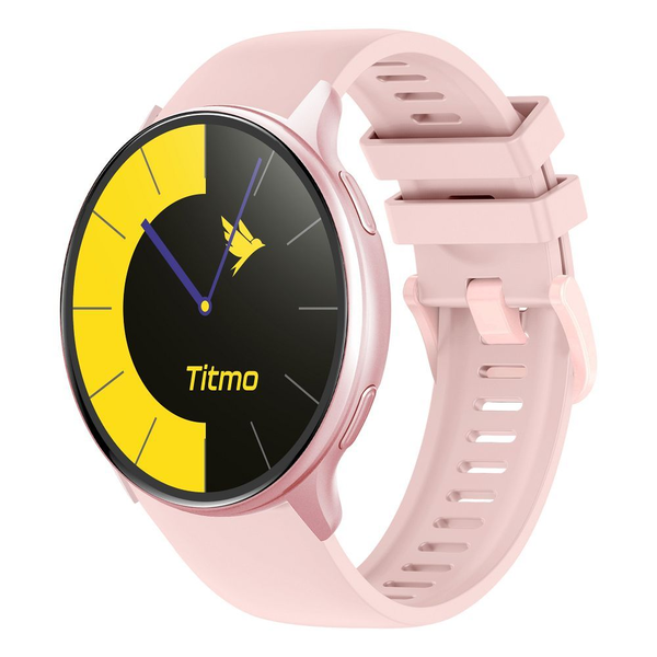 TITMO O-200 okosóra (GPS AMOLED Bluetooth-hívás szilikon szíj) rózsaszín