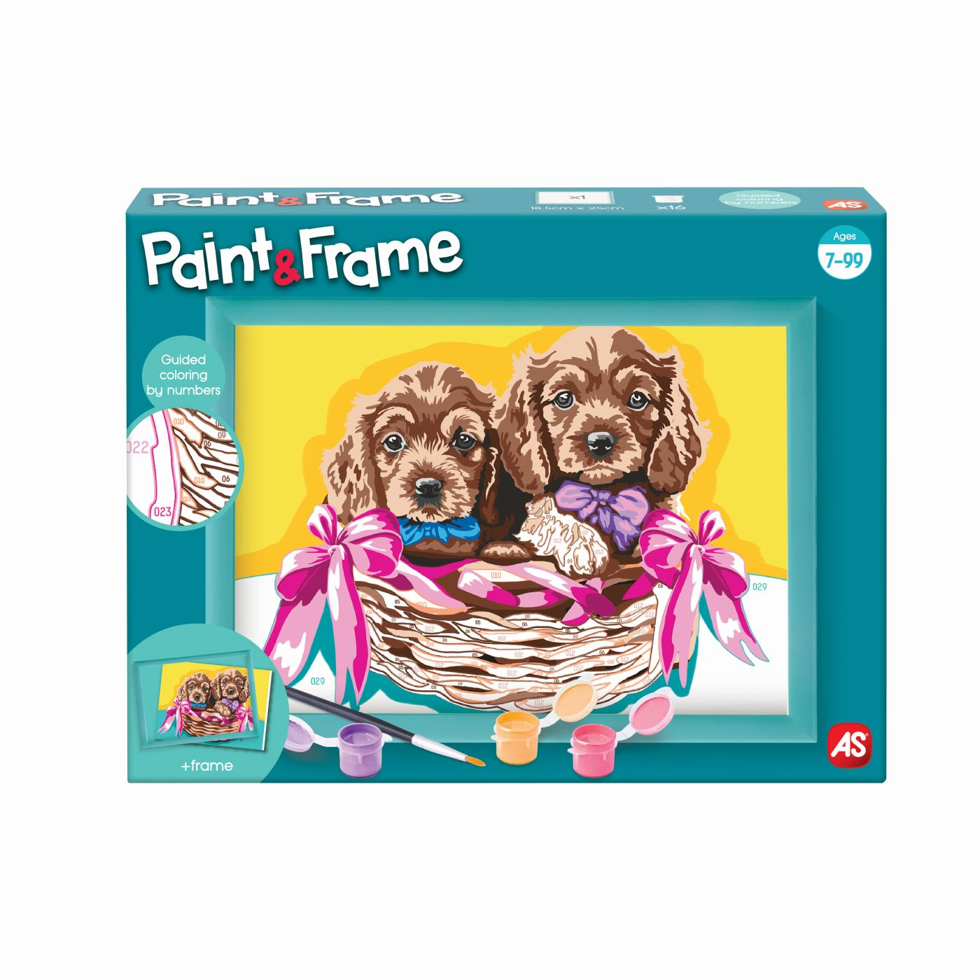 AS CRAFT Paint & Frame számfestő készlet - Imádnivaló kiskutyák (1038-41019)