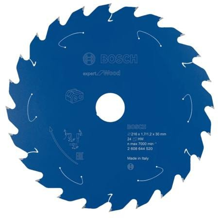 Bosch EXPERT Wood körfűrészlap akkus asztali körfűrészekhez 216x1,7/1,2 30 mm, T24 , fához
