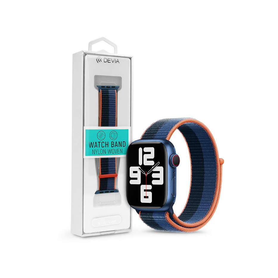 Apple Watch szövet sport szíj - Devia Nylon Braided Adjustable two-tone Watch Loop - 38/40/41 mm - pinch feather (ST364662)