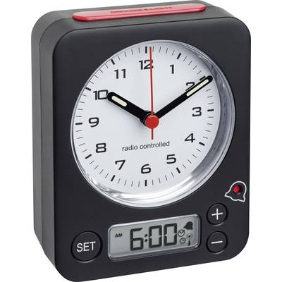 TFA Dostmann (60.1511.01) Rádiójel vezérlésű Ébresztőóra Fekete Fluoreszkáló Mutató (60.1511.01)