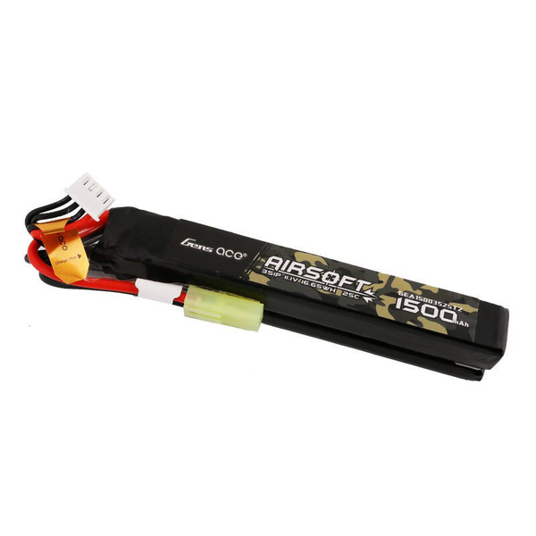 Gens Ace GEA15003S25T2 25C 3S1P Mini Tamiya Airsoft Lipo akkumulátor (11.1V / 1500mAh)