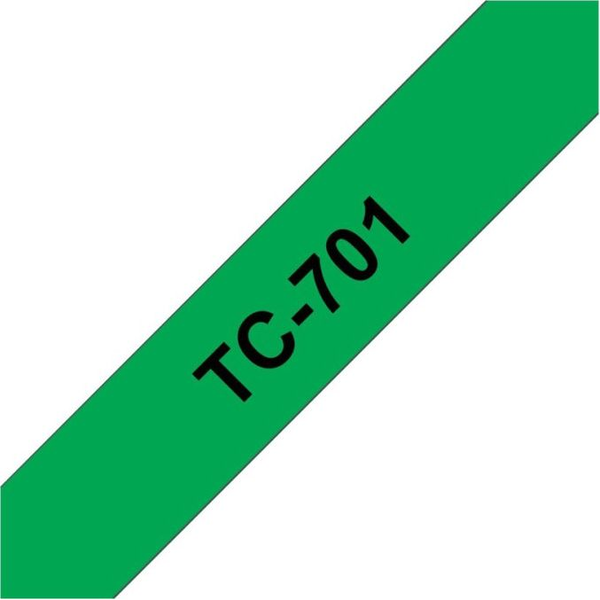 Brother TC-701 páska na tvorbu štítkov Čierna na zelenej