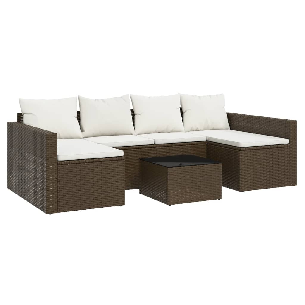 2 részes barna polyrattan kerti ülőgarnitúra párnákkal (362342)