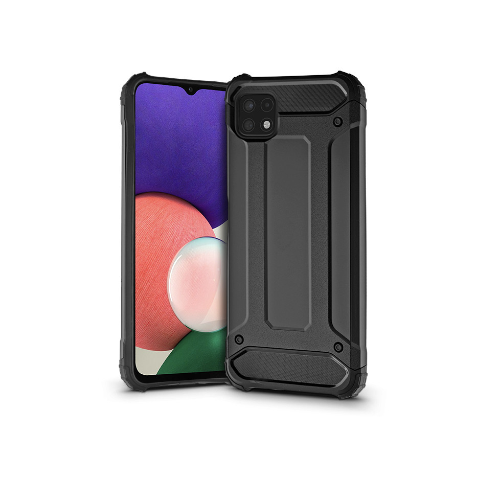Samsung A226B Galaxy A22 5G ütésálló hátlap - Armor - fekete (PT-6219)