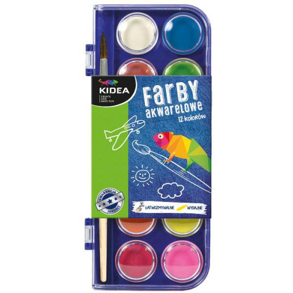 Kidea 12 Színű Vízfesték Készlet (FA12KKA) (DERF.FA12KKA)