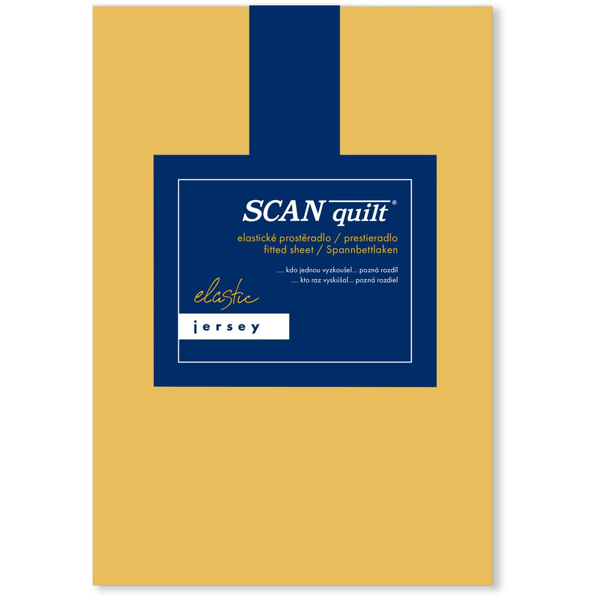 SCANquilt JERSEY ELASTIC LYCRA lepedő, okkersárga, 180×200 cm (34720)