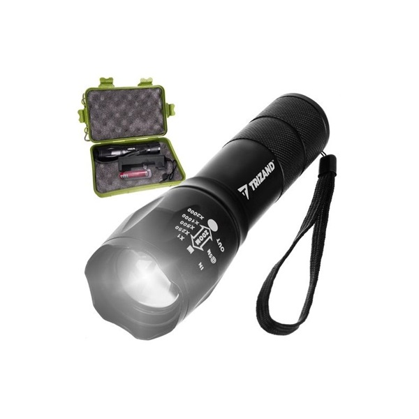 Trizand 18368 Zseblámpa USB Töltővel - Fekete (18368)