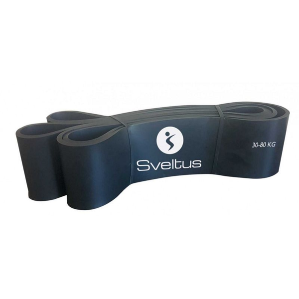 SVELTUS Gumiszalag Powerband fekete 30-80 kg