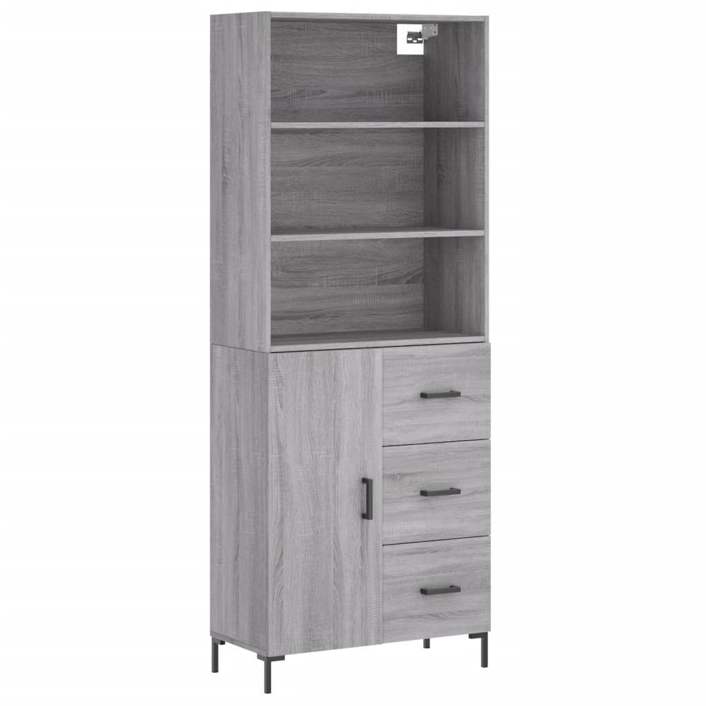 szürke sonoma szerelt fa magasszekrény 69,5 x 34 x 180 cm (3189451)